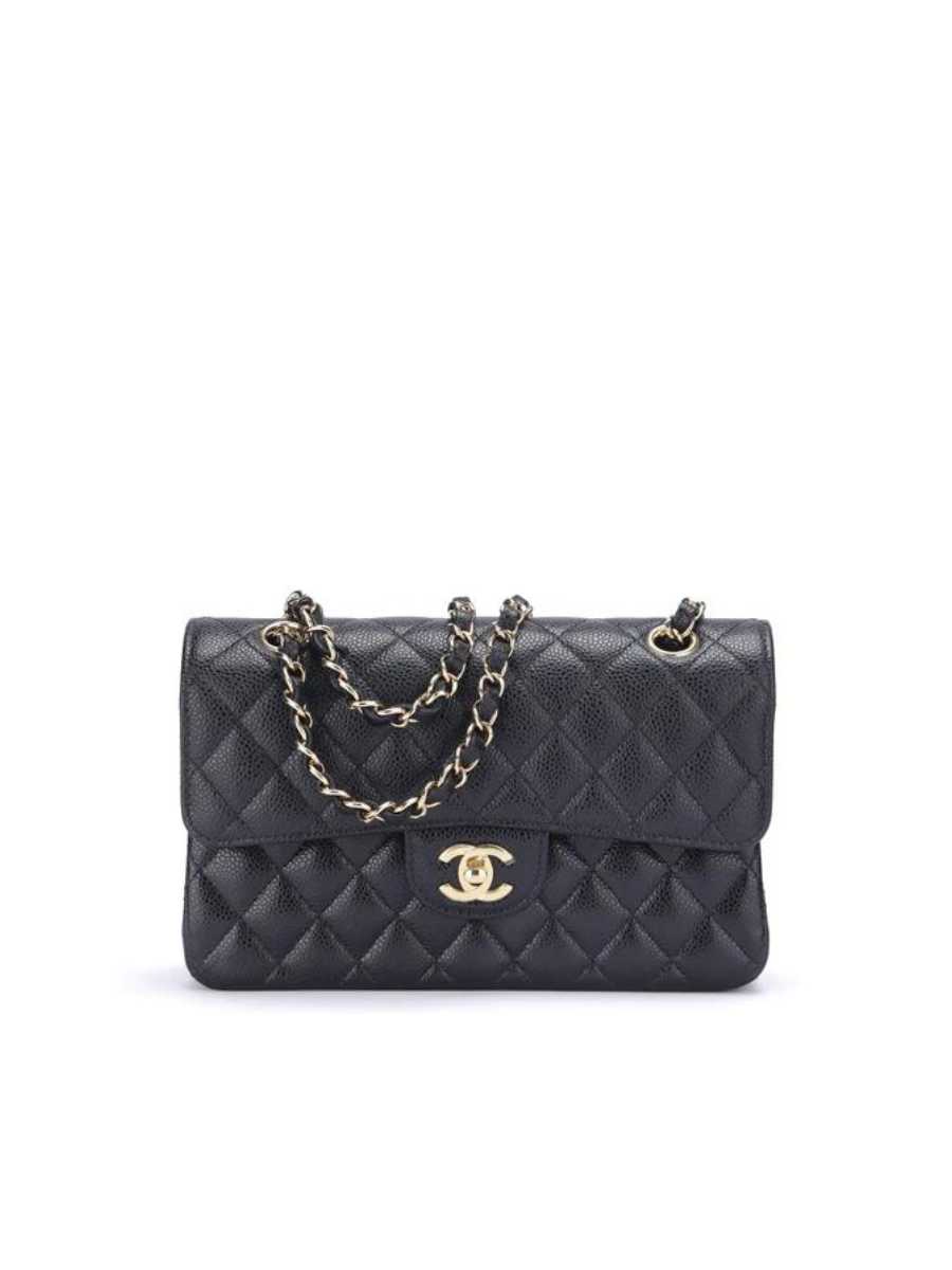 Chanel Classic Medium Double Flap Caviar Black in Gold Hardware – GSM ...