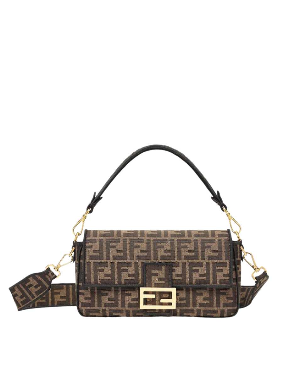 Fendi Baguette Jacquard FF Fabric Bag