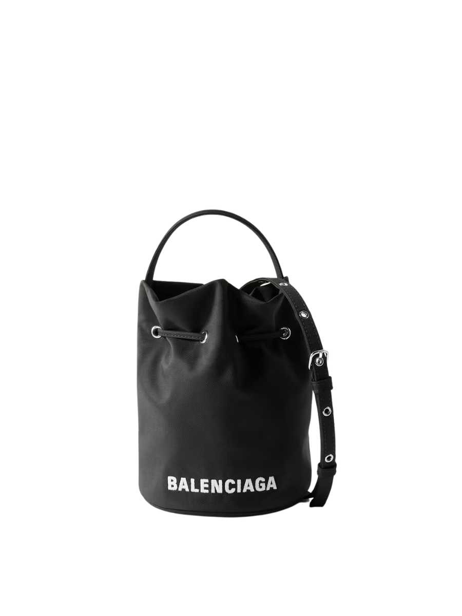 Balenciaga Wheel Shell Drawstring Bucket Bag