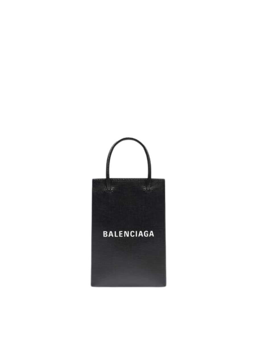 Balenciaga Mini Shopping Bag In Black Squared Calfskin