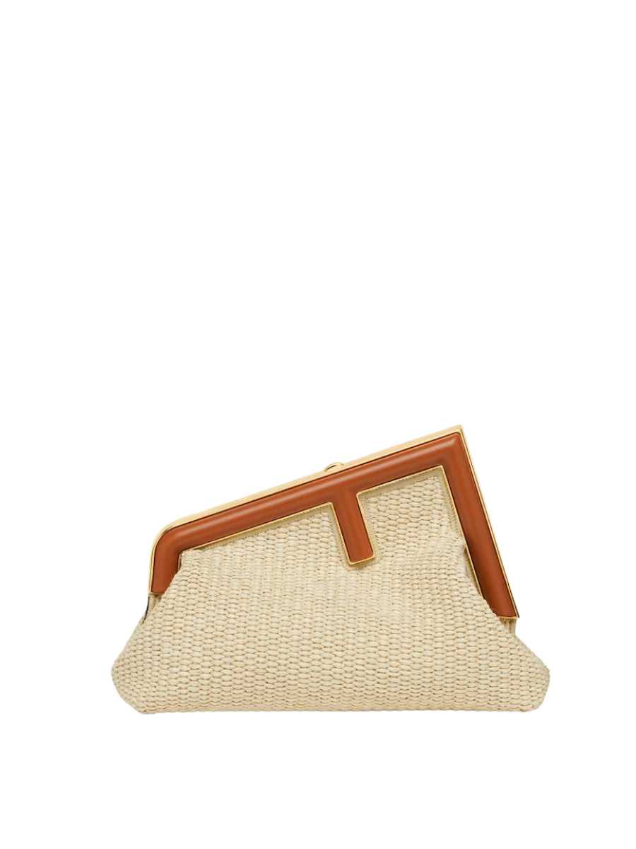 Fendi First Small Natural Straw Bag