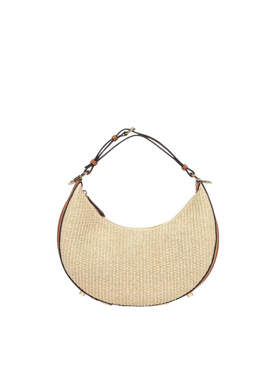 Fendi Fendigraphy Small Natural Straw Bag