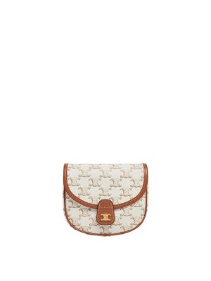 Celine Mini Besace in Triomphe Canvas and Calfskin