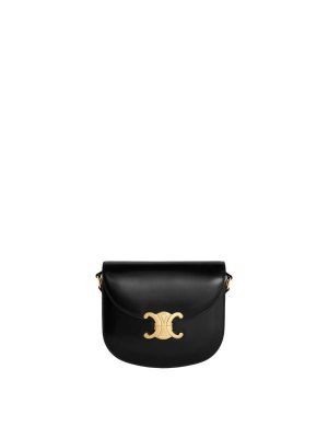 Celine Teen Besace Triomphe in Shiny Calfskin Black