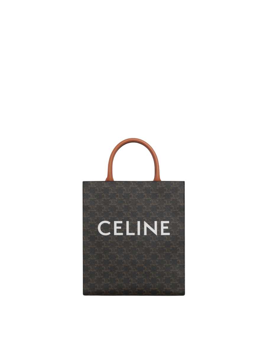 Celine Small Cabas Vertical in Triomphe Canvas And Calfskin