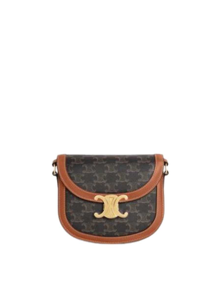 Celine Teen Besace Triomphe in Triomphe Canvas And Calfskin