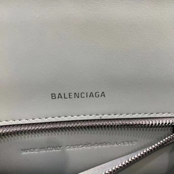 Balenciaga Women's Hourglass Small Handbag Crocodile Embossed in Gray - Image 9