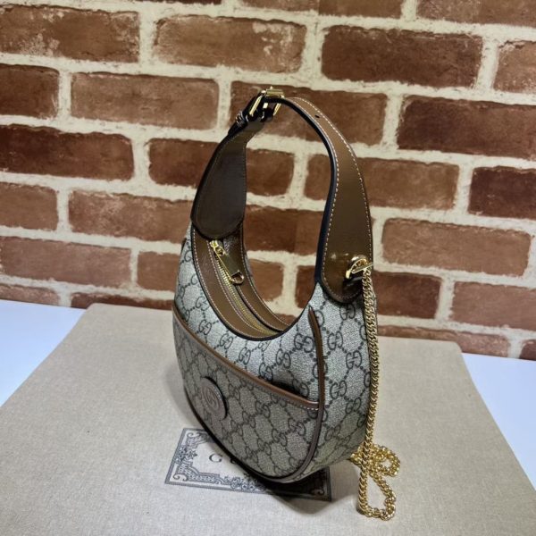 Gucci GG Half-Moon Mini Bag in Beige GG Canvas - Image 3