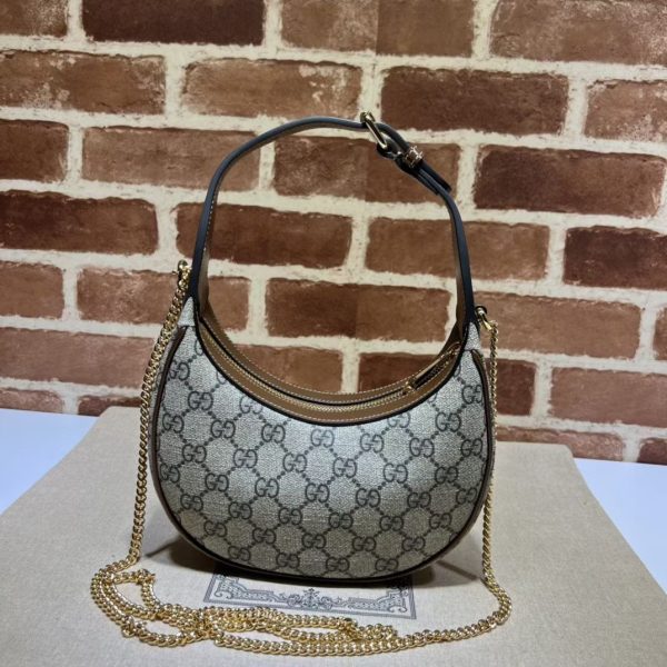 Gucci GG Half-Moon Mini Bag in Beige GG Canvas - Image 4