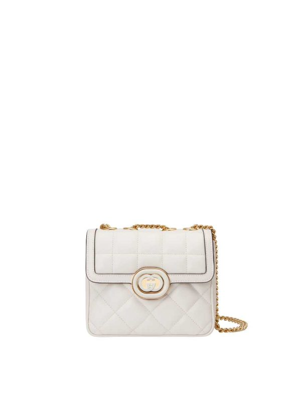 Gucci Deco Mini Shoulder Bag White Leather