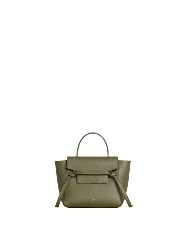 Celine Nano Belt Bag in Grained Calfskin Army Green