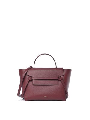 Celine Mini Belt Bag in Grained Calfskin Light Burgundy