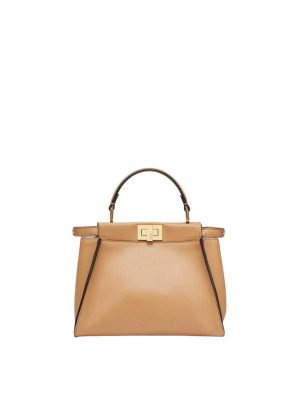 Fendi Peekaboo Medium Beige Leather Bag