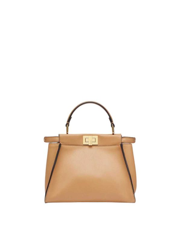 Fendi Peekaboo Medium Beige Leather Bag