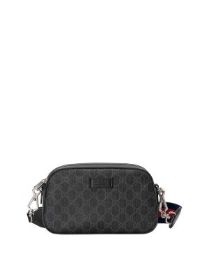 Gucci GG Black Shoulder Bag in Black Grey GG Supreme Canva