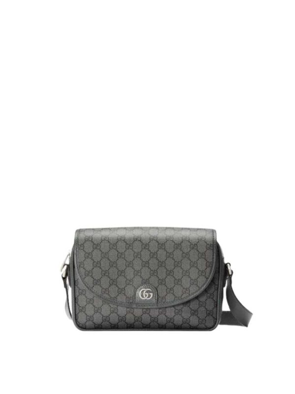 Gucci Ophidia Messenger Bag in Black Grey GG Supreme Canvas