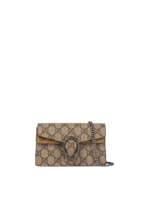 Gucci Dionysus Super Mini GG Supreme Canvas Crossbody Bag Taupe