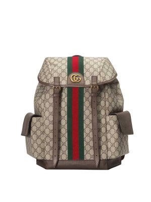 Gucci Ophidia GG Medium Backpack in Beige Ebony GG Supreme Canvas