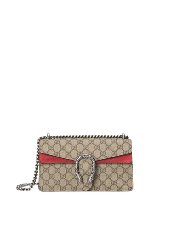 Gucci Dionysus Small GG Rectangular Bag in Beige Ebony GG Supreme Canvas