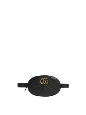Gucci GG Marmont Belt Bag in Black Leather
