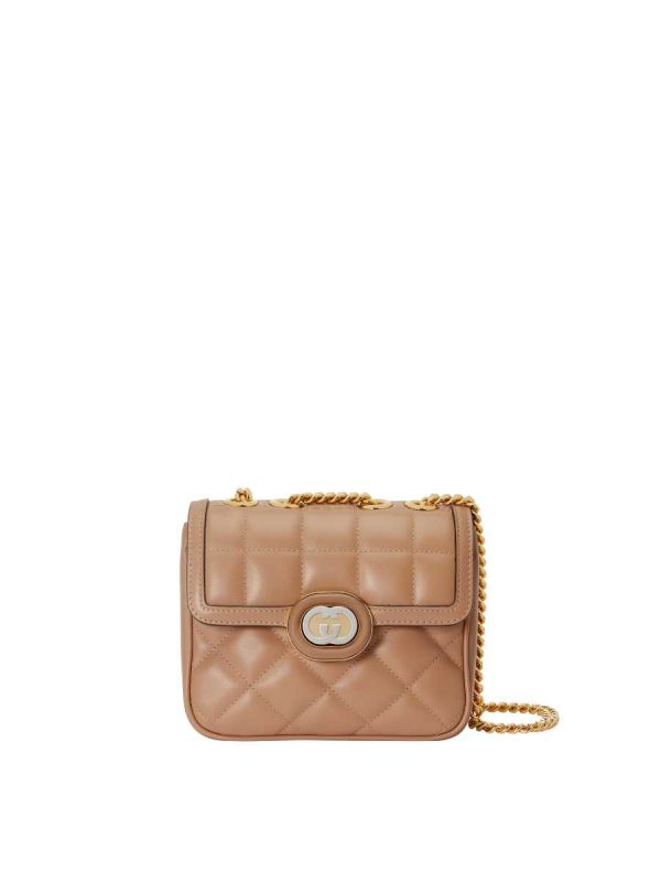 Gucci Deco Mini Shoulder Bag Rose Beige Leather
