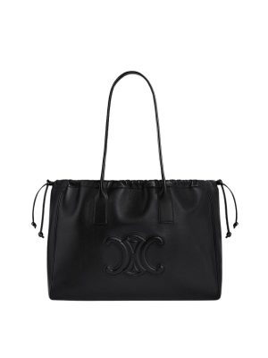 Celine Cabas Drawstring Cuir Triomphe in Smooth Calfskin Black