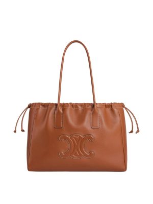 Celine Cabas Drawstring Cuir Triomphe in Smooth Calfskin Tan