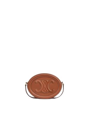 Celine Crossbody Oval Purse Cuir Triomphe in Smooth Calfskin Tan