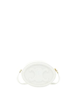 Celine Oval Bag Cuir Triomphe in Smooth Calfskin White