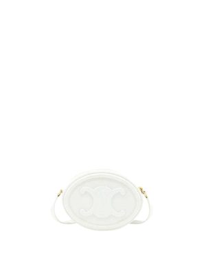 Celine Crossbody Oval Purse Cuir Triomphe in Smooth Calfskin White