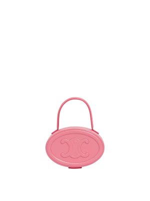 Celine Oval Minaudiere Cuir Triomphe in Smooth Calfskin Flamingo