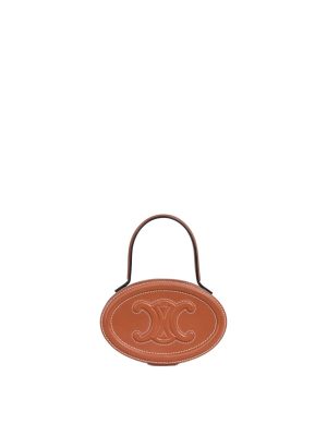 Celine Oval Minaudiere Cuir Triomphe in Smooth Calfskin Tan