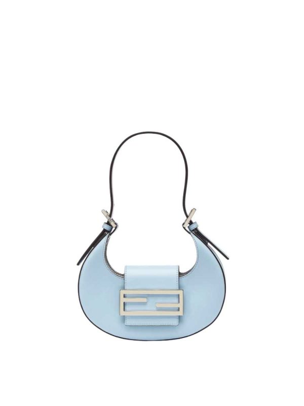 Fendi Cookie Light Blue Leather Mini Bag