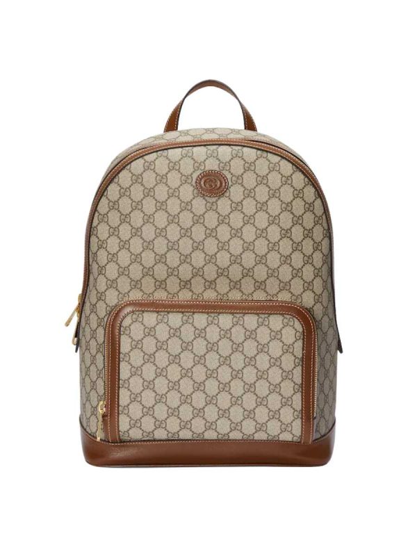 Gucci Backpack with Interlocking G in Beige GG Canvas