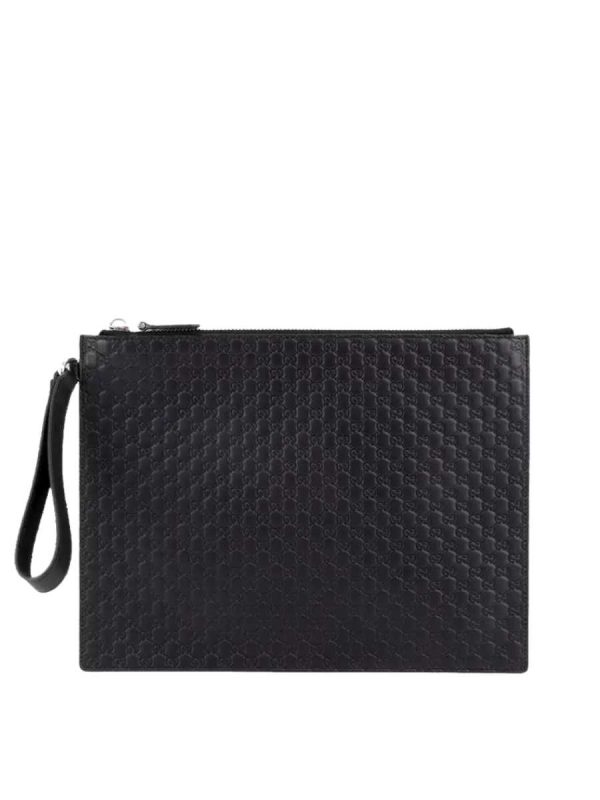 Gucci Micro GG Clutch in Black Leather