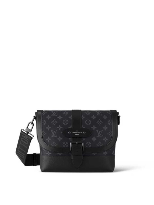 M45911 Louis Vuitton Saumur Messenger Monogram Eclipse Canvas