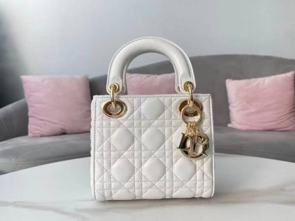 Dior Mini Lady Dior Bag Latte Cannage Lambskin - Image 3