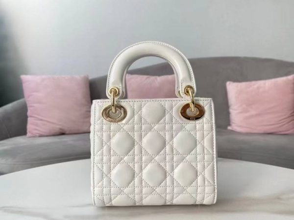 Dior Mini Lady Dior Bag Latte Cannage Lambskin - Image 5