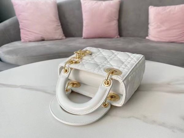 Dior Mini Lady Dior Bag Latte Cannage Lambskin - Image 6