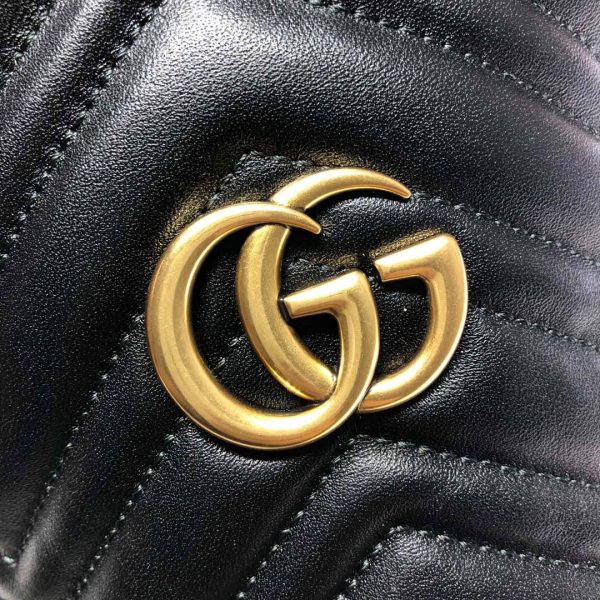 Gucci GG Marmont Mini Bucket Bag in Black Leather - Image 6