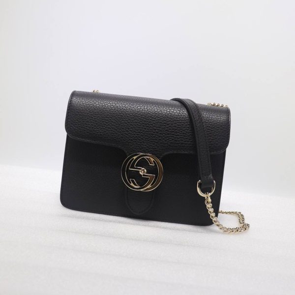 Gucci GG Lock Shoulder Crossbody Chain Bag in Black - Image 2