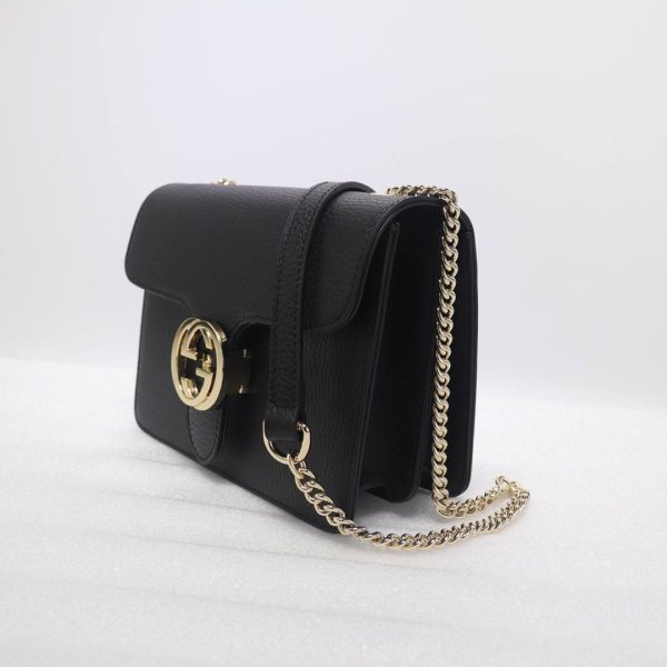 Gucci GG Lock Shoulder Crossbody Chain Bag in Black - Image 3