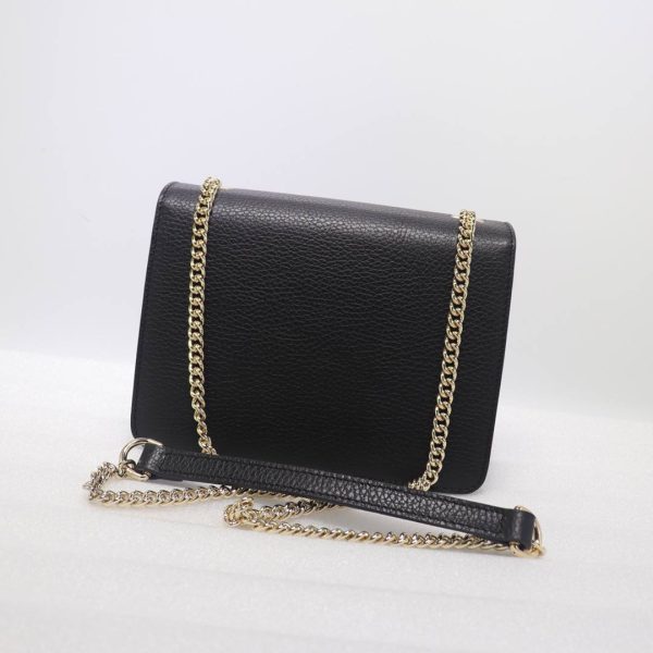 Gucci GG Lock Shoulder Crossbody Chain Bag in Black - Image 4