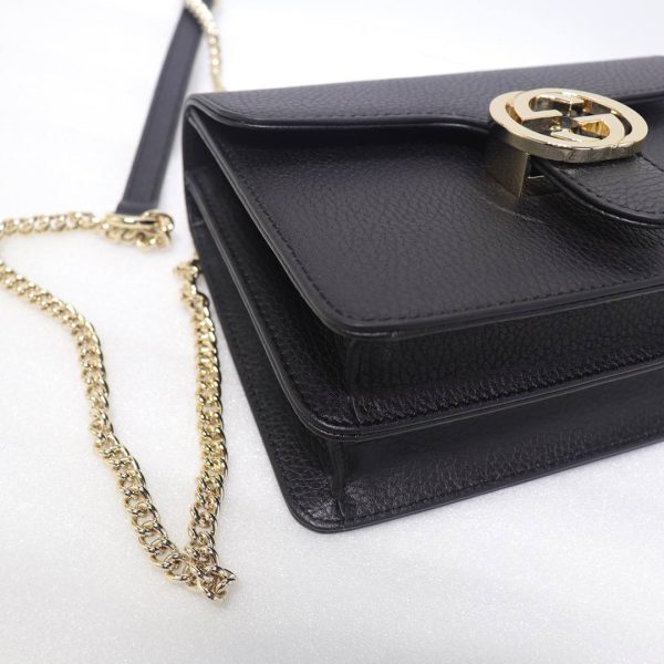 Gucci GG Lock Shoulder Crossbody Chain Bag in Black - Image 7