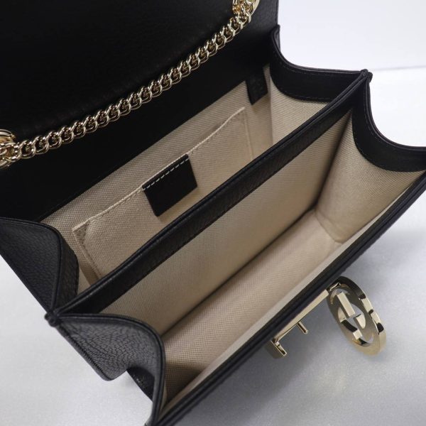 Gucci GG Lock Shoulder Crossbody Chain Bag in Black - Image 10