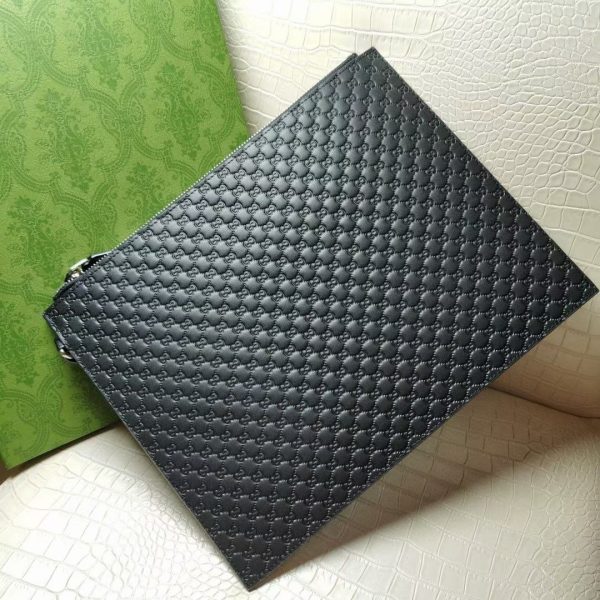 Gucci Micro GG Clutch in Black Leather - Image 3