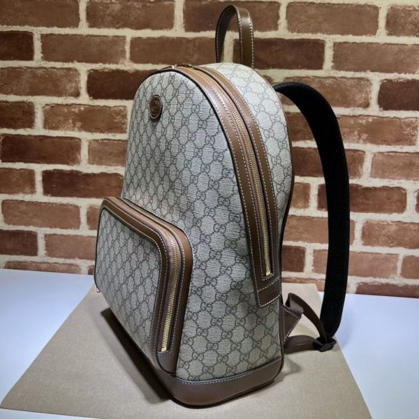 Gucci Backpack with Interlocking G in Beige GG Canvas - Image 3