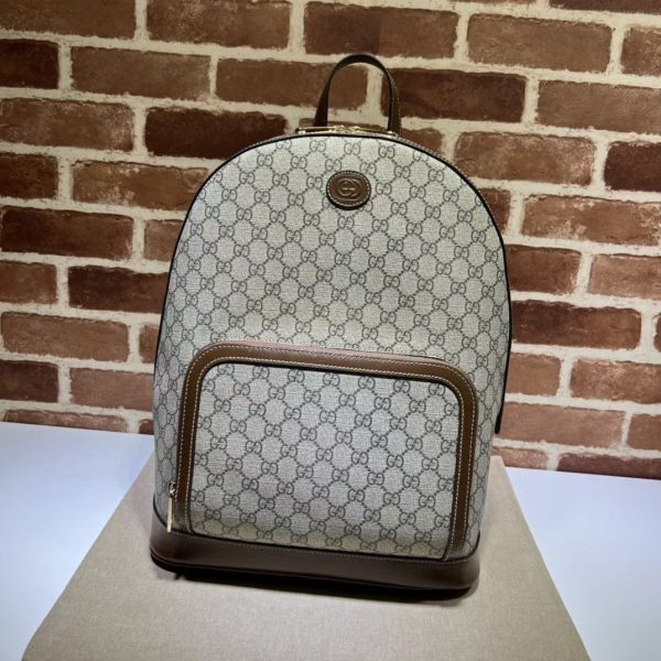 Gucci Backpack with Interlocking G in Beige GG Canvas - Image 2