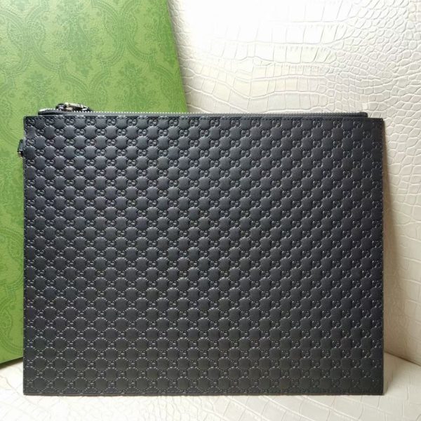 Gucci Micro GG Clutch in Black Leather - Image 2