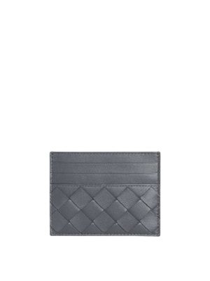 Bottega Veneta Intrecciato Credit Card Case in Thunder